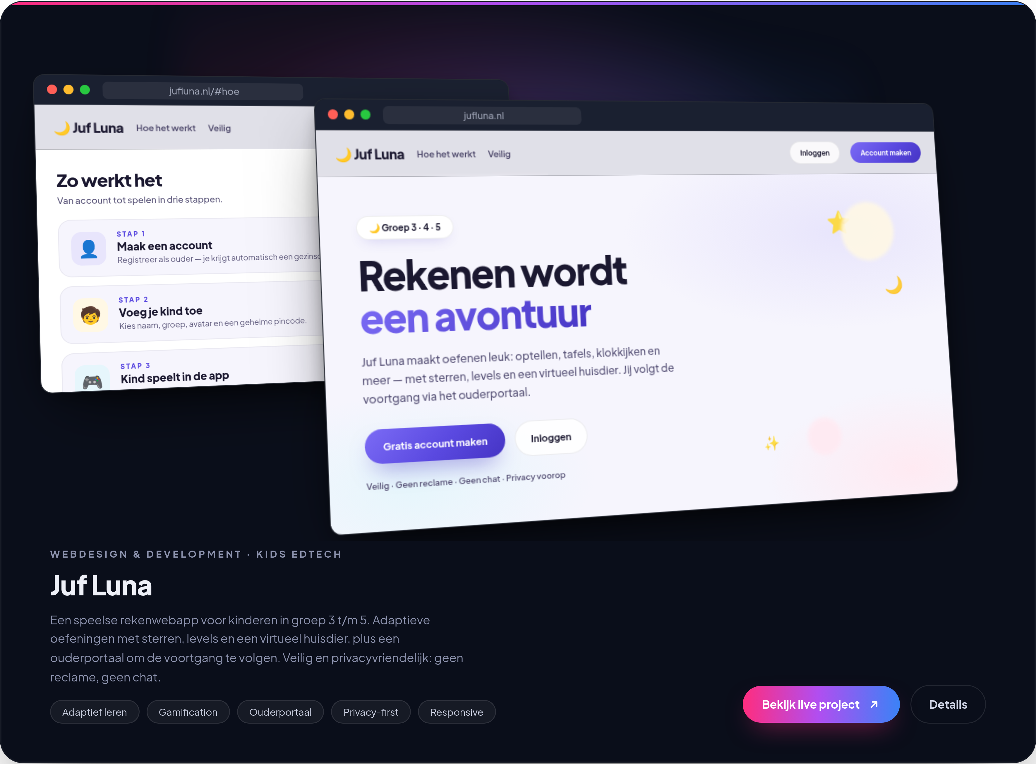 Juf Luna — Educatief leerplatform voor kinderen en ouders