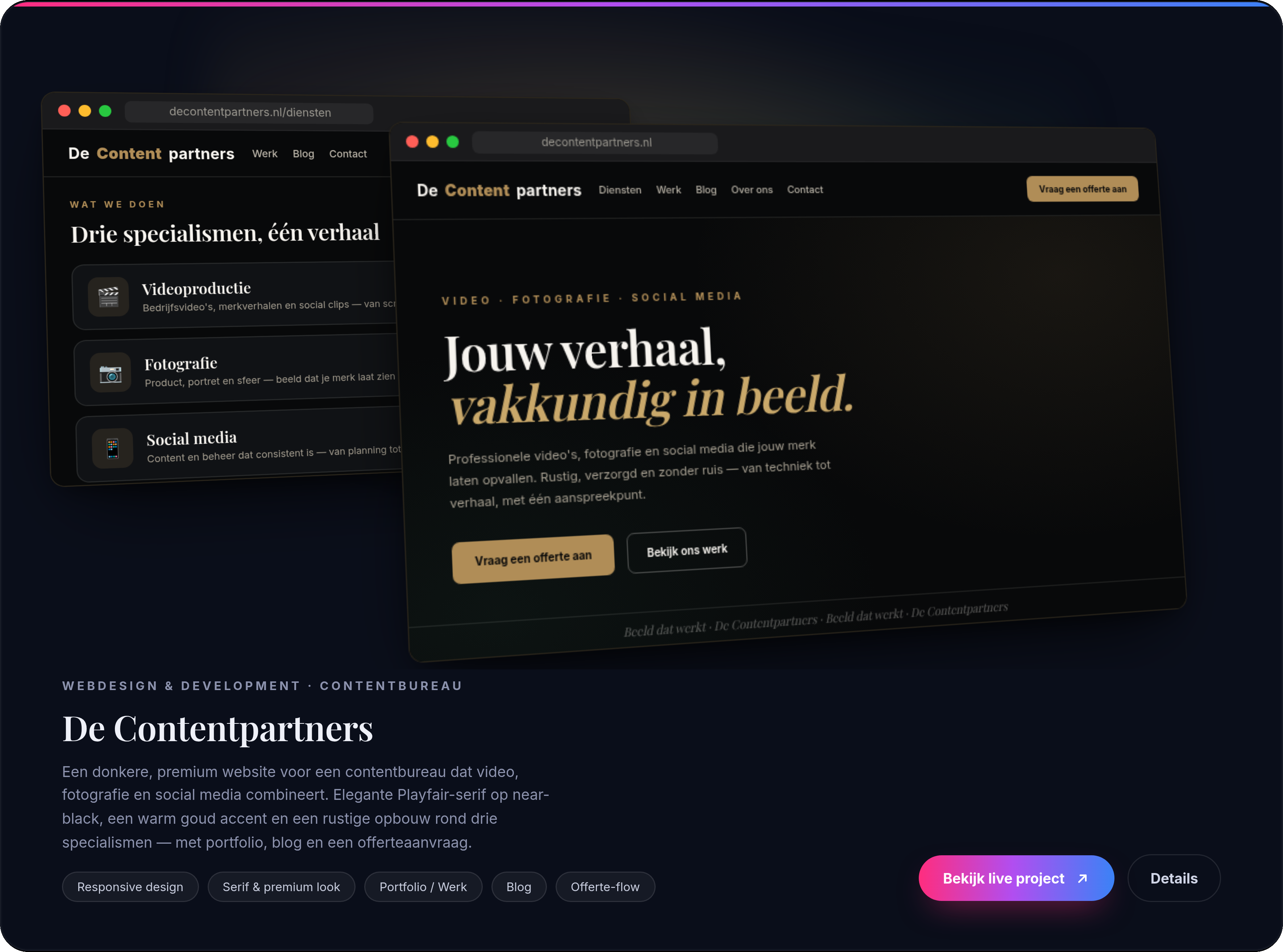 Contentpartners — Digitale marketingwebsite voor een nieuwe focus